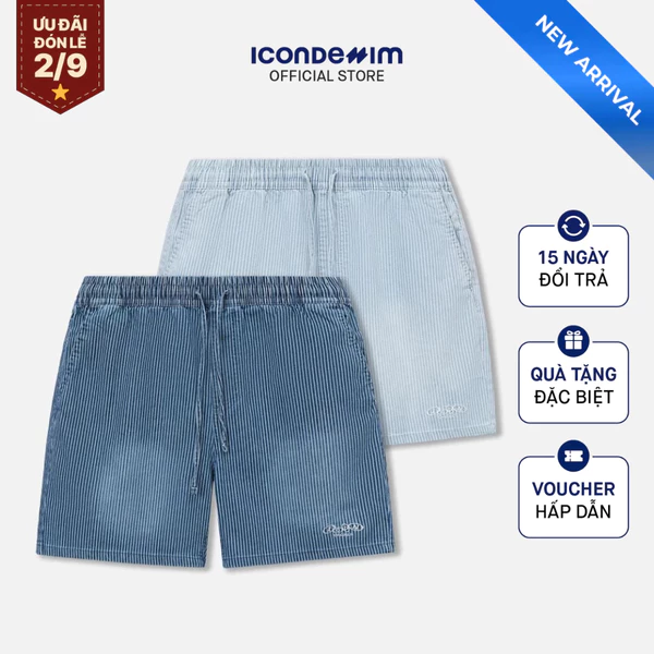 Quần Short Nam ICONDENIM Striped Form Regular QSID0313