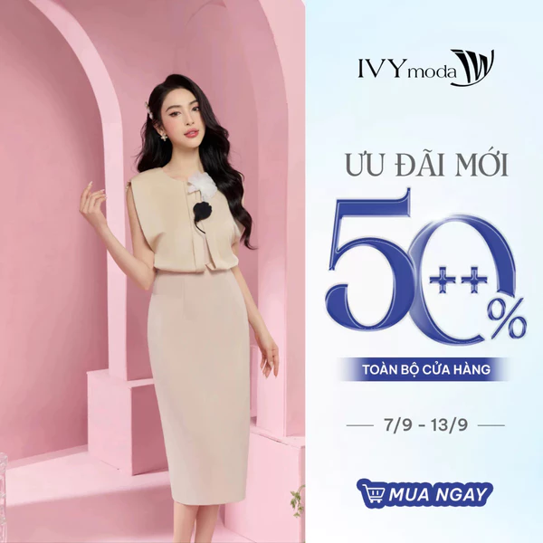 Đầm ôm đính hoa nữ IVY moda MS 41M8351