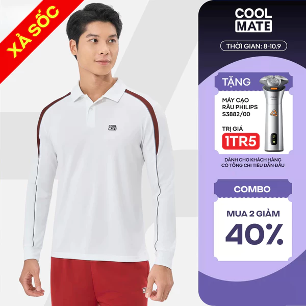 [MUA 2 GIẢM 40%]Áo polo dài tay thể thao Teamwear Pickleball Promax Flexline Active thấm hút, giữ ấm Coolmate