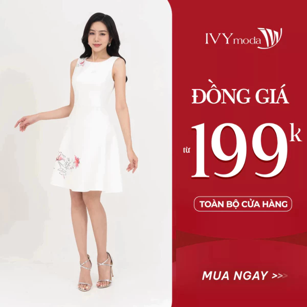 Isabella Dress - Đầm xòe dệt burn out nữ IVY moda MS 41M8700