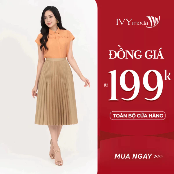 Chân váy Tuysi xếp ly IVY moda MS 30M8749
