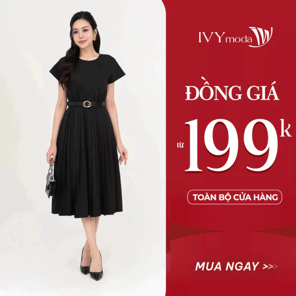 Lantana Dress - Đầm xòe phối đai nữ (Không kèm đai) IVY moda MS 48M8792