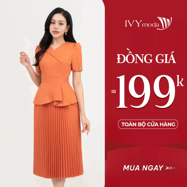 Đầm peplum xếp ly nữ IVY moda MS 48M8679