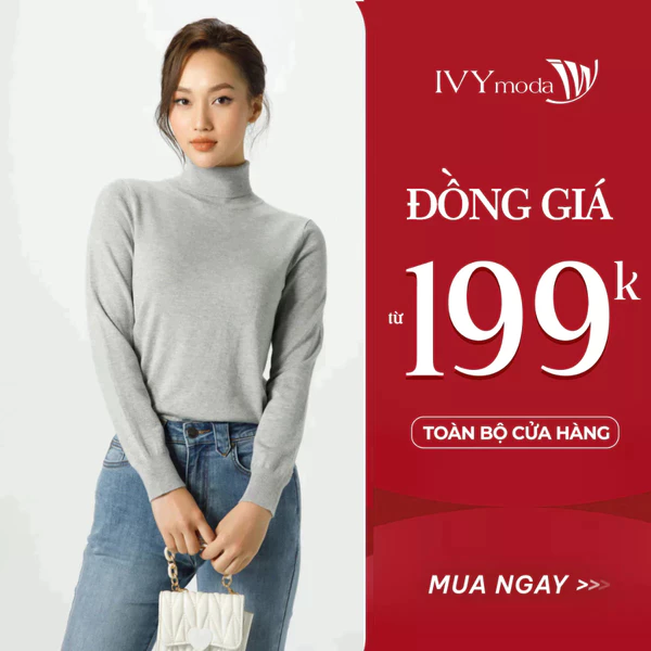 Áo len nữ cổ lọ, áo giữ nhiệt nữ cổ cao IVY moda MS 58P0075