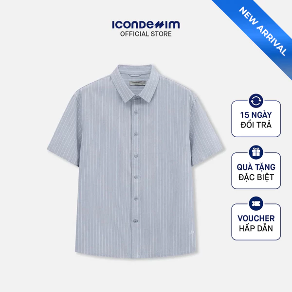 Áo Sơ Mi Nam ICONDENIM Tay Ngắn Breezy Form Boxy SMID0385