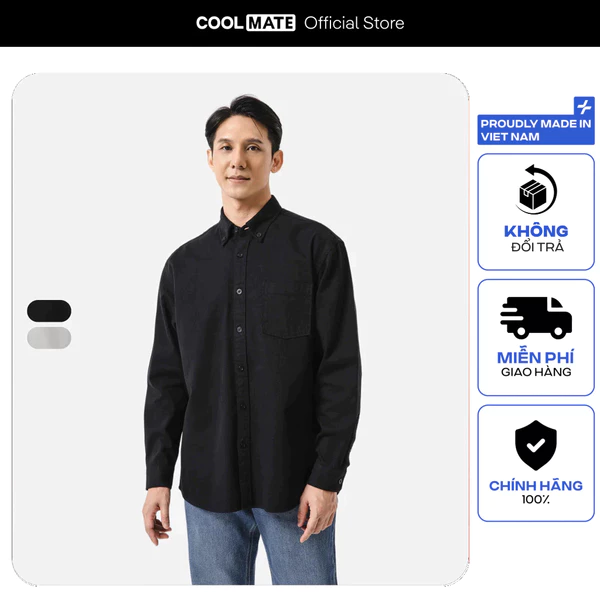 [MUA 3 GIẢM 12%][OUTLET - KHÔNG ĐỔI TRẢ]Áo sơ mi Overshirt 100% Cotton vải bền, thấm hút, giữ form tốT Coolmate