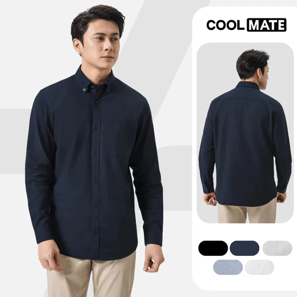 Áo Sơ Mi nam Dài Tay Essentials Cotton mềm mại, thoáng mát, Áo đi làm đi chơi dạo phố Coolmate