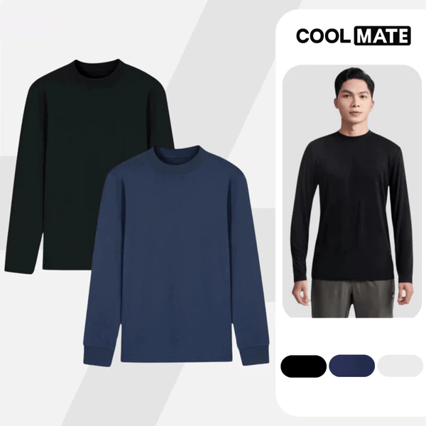 [XẢ SỐC]Combo 2 Áo giữ nhiệt Nam ExWarm mềm mịn, co giãn, giữ ấm tốt, áo dài tay thu đông Coolmate
