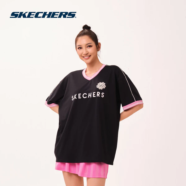 Áo Thun Tay Ngắn Nữ Skechers Game On Iconic Short Sleeve Tee - SL126W147-0018