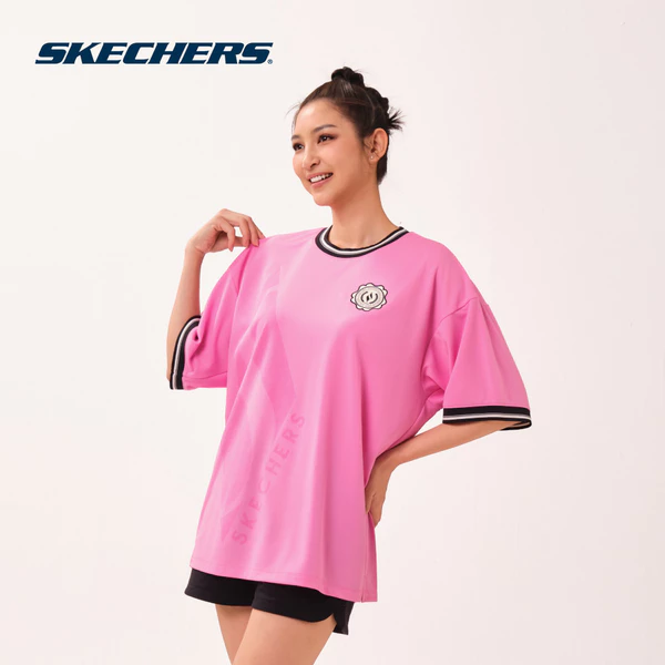 Áo Thun Tay Ngắn Nữ Skechers Game On Iconic Short Sleeve Tee - SL126W148-004M