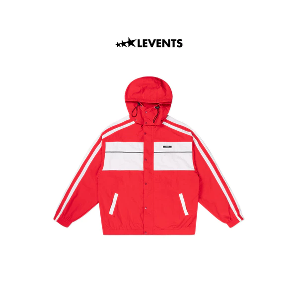 Áo Khoác Dù Levents Classic 2Tone Wrinkle Nylon Hood Jacket/ Red Form Oversized