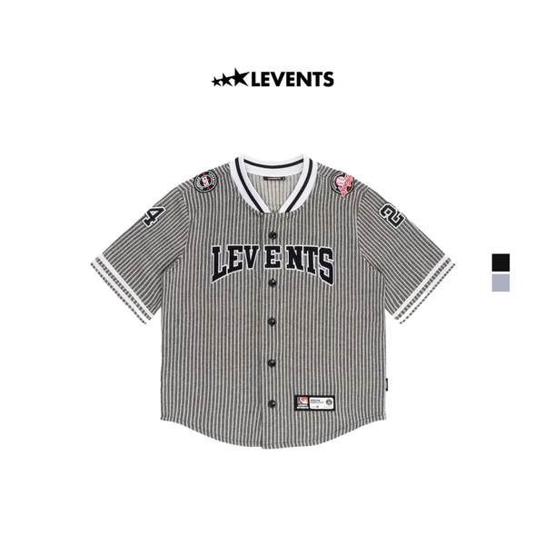Áo Jersey Levents Striped Baseball Poly Pha Cotton Cứng Cáp