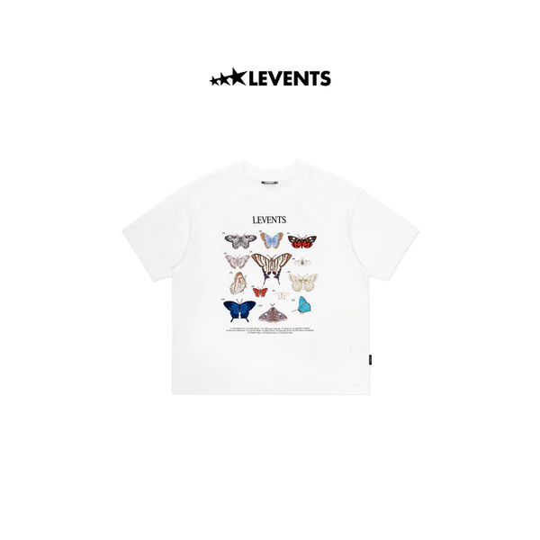 Áo Thun Levents Butterfly Catalog Semi-Oversized Tee/ White 100% Cotton T-shirt