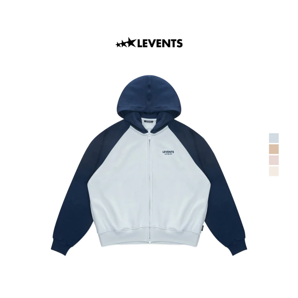 Áo Zipper Hoodie Levents Two-tone Raglan Boxy 2.0 Nỉ Chân Cua
