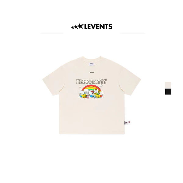 Levents® x Hello Kitty | Áo Thun Rainbow Semi-Oversized Tee 100% Cotton T-shirt