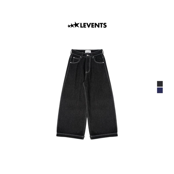 Quần Jeans Ống Rộng Levents Raw Denim Stitch Baggy Loose Fit