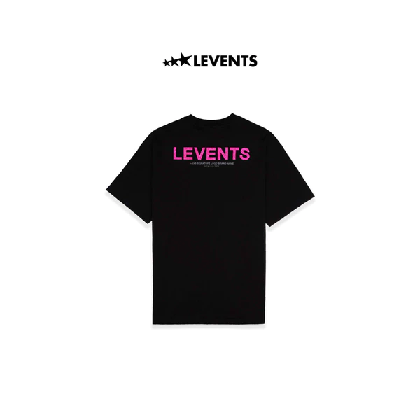 Áo thun Levents XL Logo Lấp lánh/ Black Oversized Tee 100% Cotton T-shirt