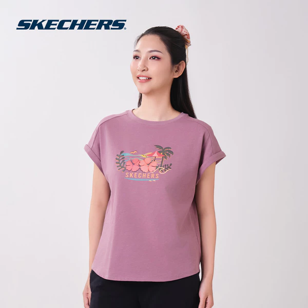 Áo Thun Tay Ngắn Nữ Skechers Cali Breeze Iconic Short Sleeve Tee - SL326W463-0220