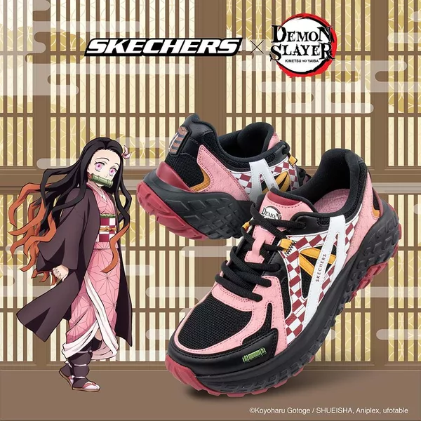 Giày Thể Thao Nữ Skechers Demon Slayer Sport Monster Evo Thường Ngày - 800036-BKMT Air-Cooled Memory Foam