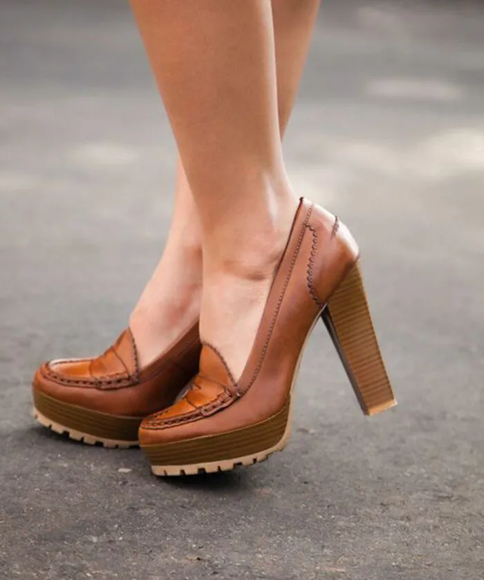 Giày loafer nữ cao gót