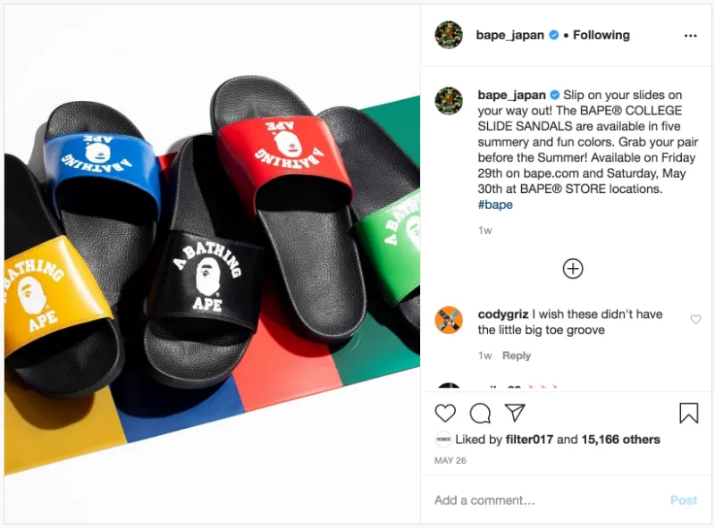 BAPE ra mắt bộ sản phẩm College Slide đầy màu sắc cho mùa Hè