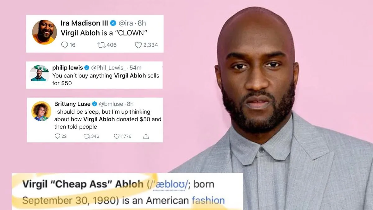 Sau “phốt” vạ miệng, Virgil Abloh có làm từ thiện thôi cũng dính “phốt”