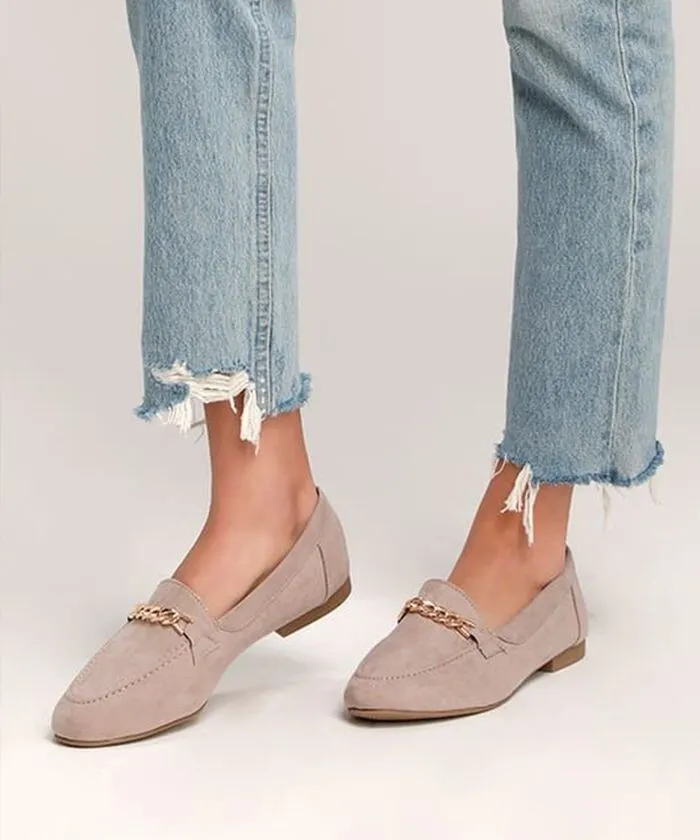 Giày loafer nữ da lộn