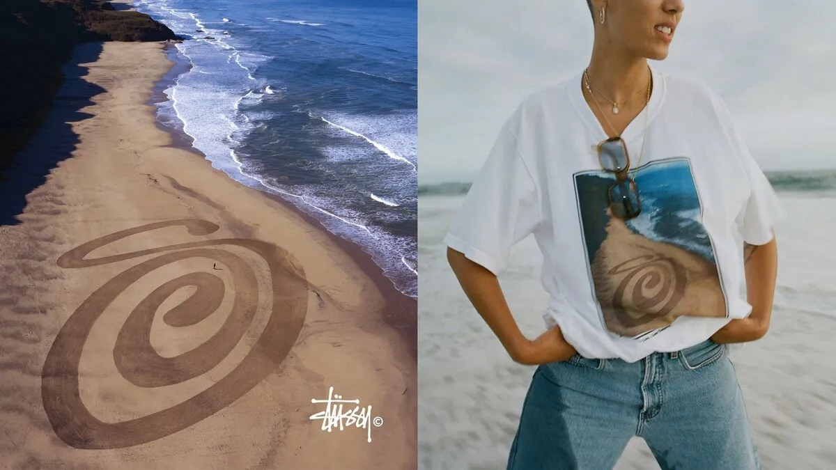 Debut độc đáo như Stussy: Vẽ hẳn chữ S khổng lồ trên bờ biển để nhằm quảng bá các thiết kế mới