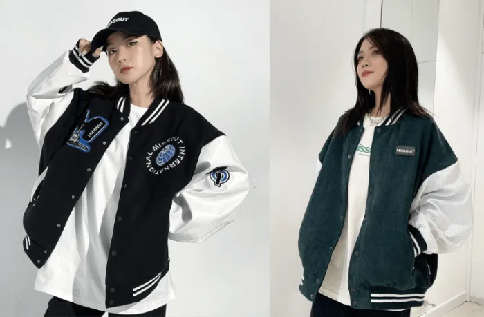 Phối áo khoác bóng chày Varsity nữ với Áo thun