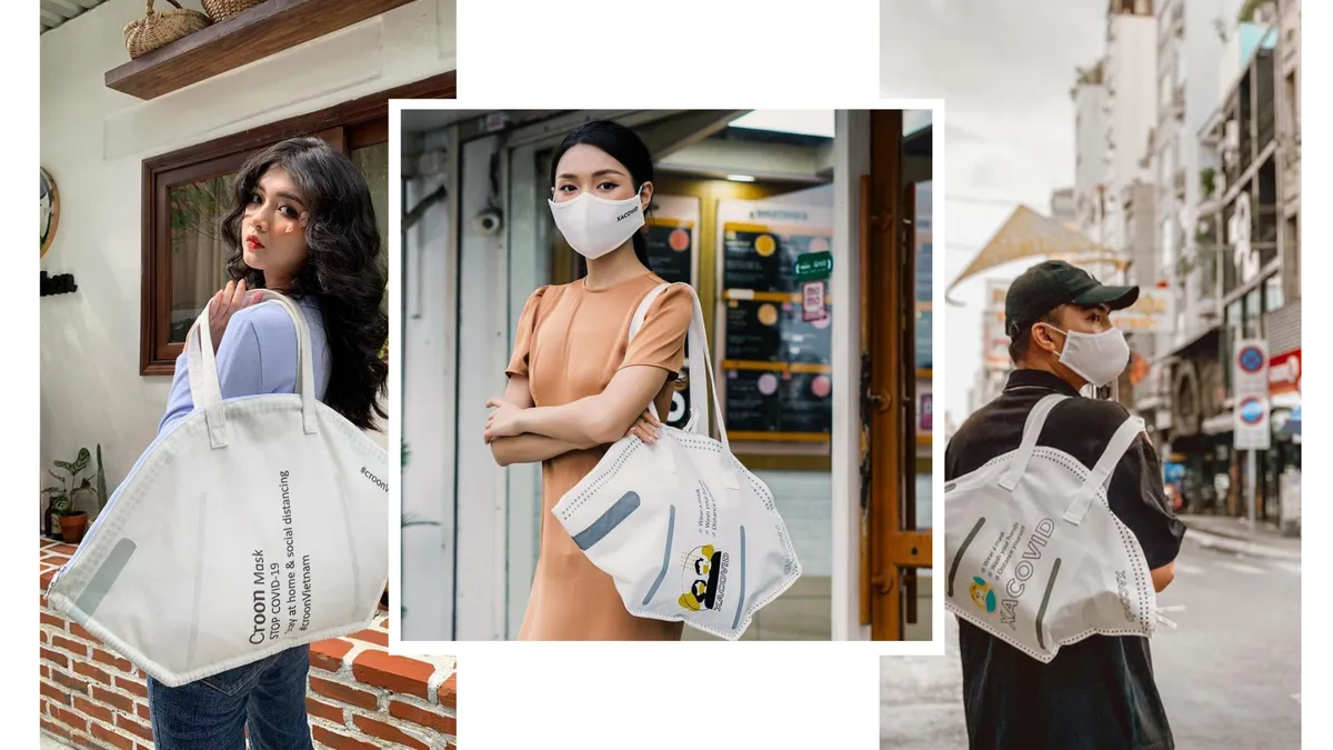 Thời trang đúng thời điểm: Túi khẩu trang “siêu to khổng lồ” dẫn đầu hot trend