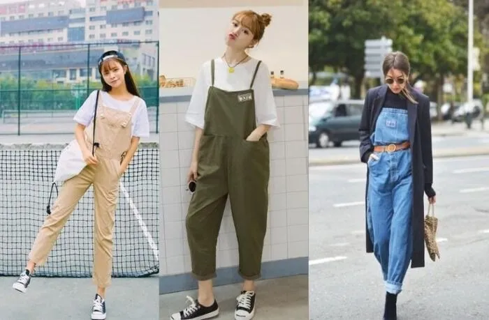 Set yếm jean tạo nên phong cách cực kỳ dễ thương
