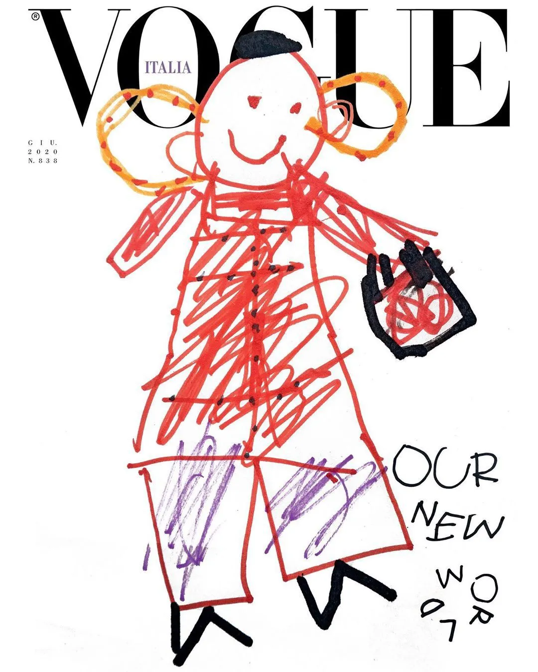 Vogue Ý “chơi lớn” đưa những bức vẽ nguệch ngoạc từ các họa sĩ nhí lên tạp chí