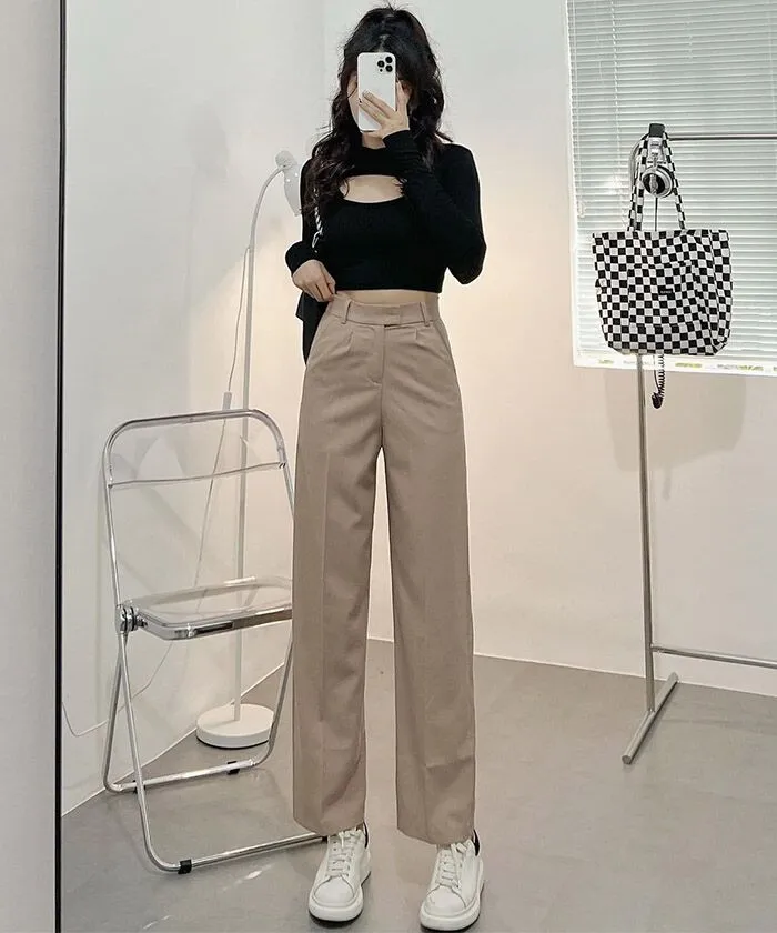 Phối đồ với áo croptop tay dài