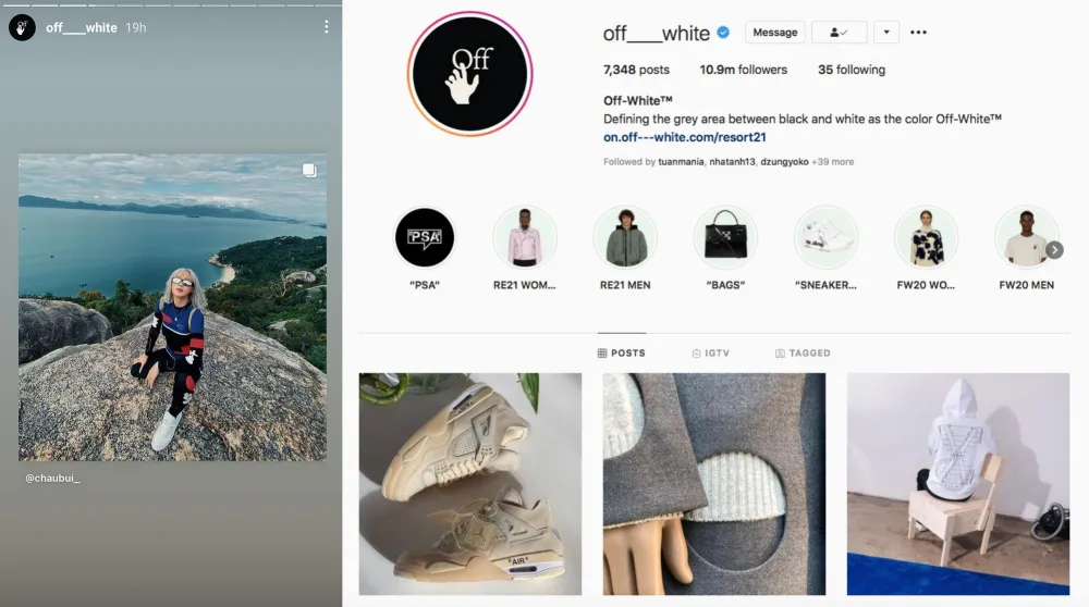 Off-White chia sẻ hình ảnh mới nhất đến từ Châu Bùi