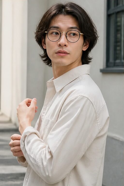 áo sơ mi màu kem, chất liệu linen