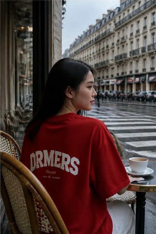 áo thun cotton, nhiều màu, in chữ "DRMERS"